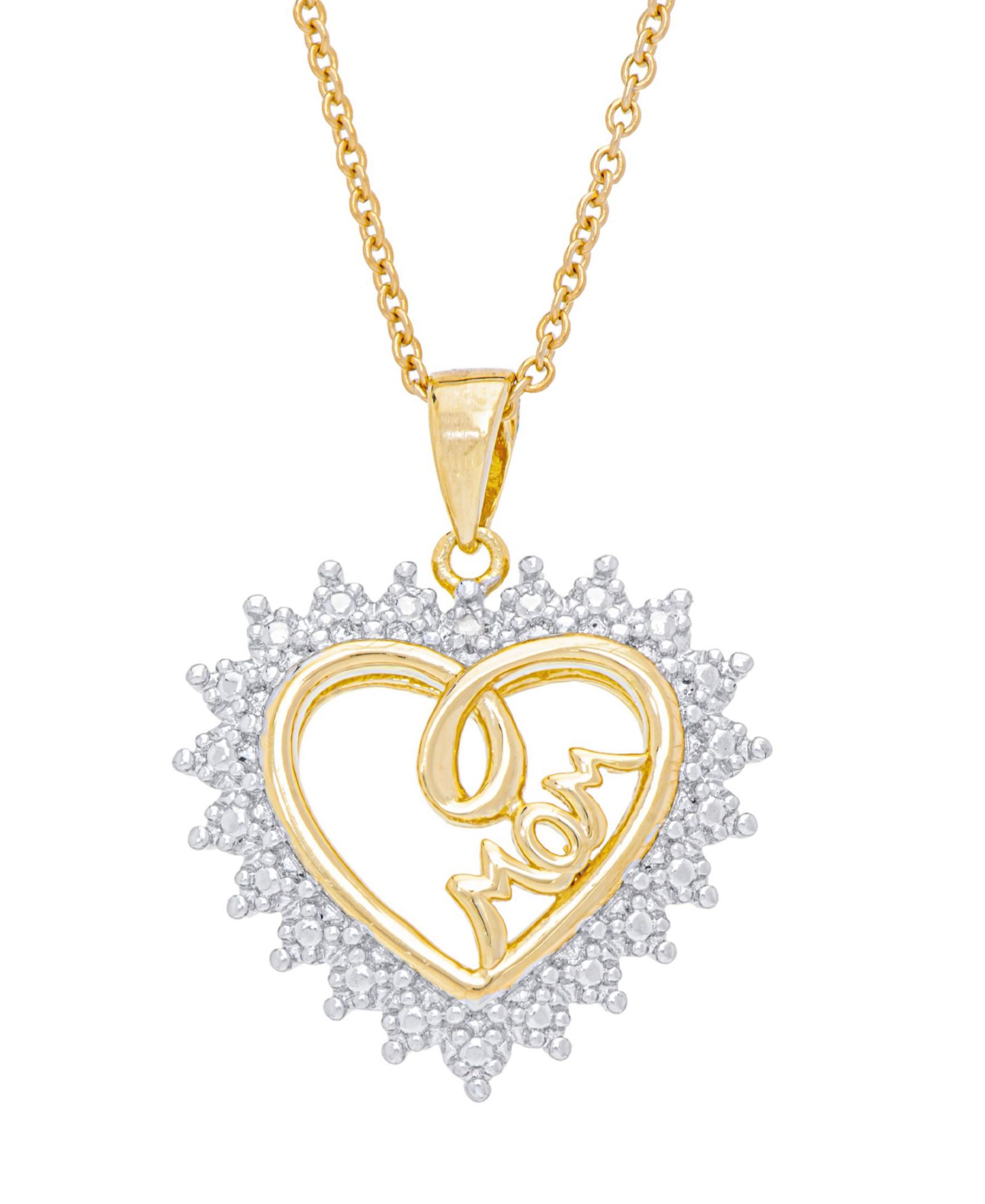 Женский кулон Macy's Diamond Accent 'Mom' Heart