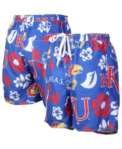 Мужские плавки для плавания Wes & Willy Royal Kansas Jayhawks Floral Volley Logo