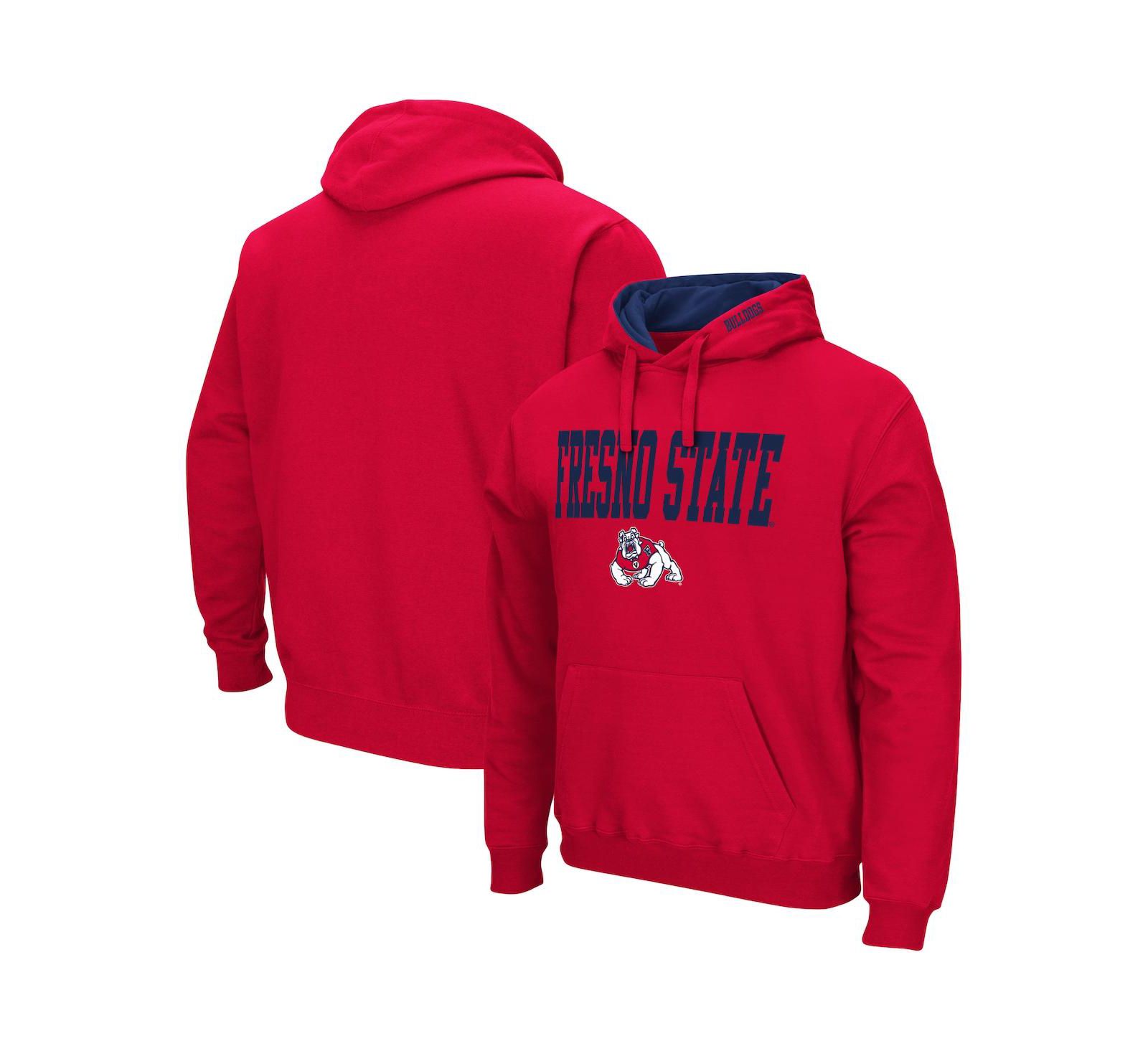Мужское худи Colosseum Red Fresno State Bulldogs Arch And Logo Pullover
