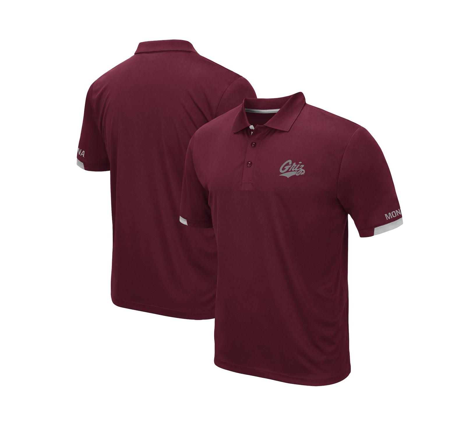 Men's Colosseum Maroon Montana Grizzlies Logo Santry Polo Shirt