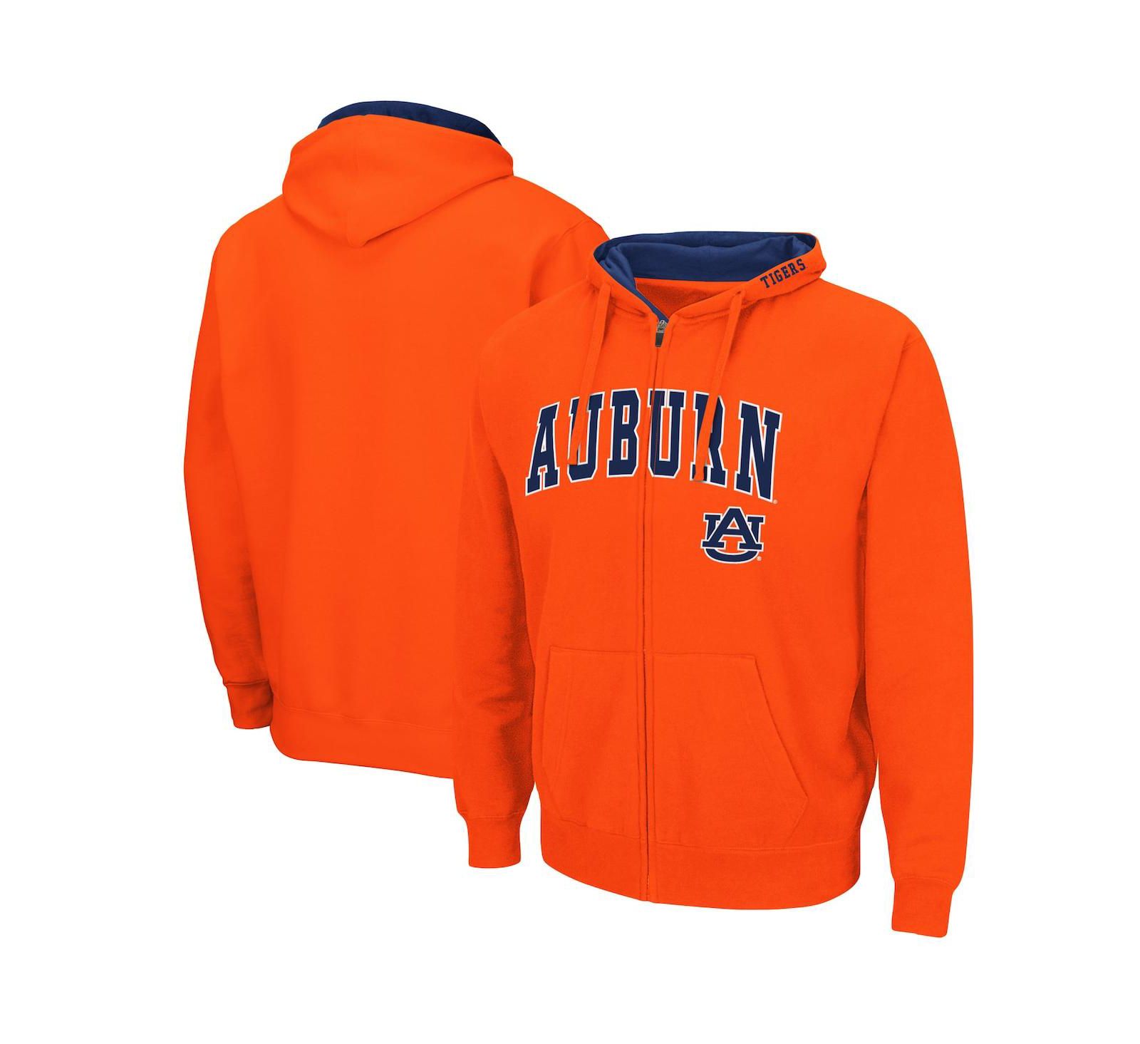 Colosseum Мужской худи Auburn Tigers Arch Logo 3.0 с полной молнией, оранжевый
