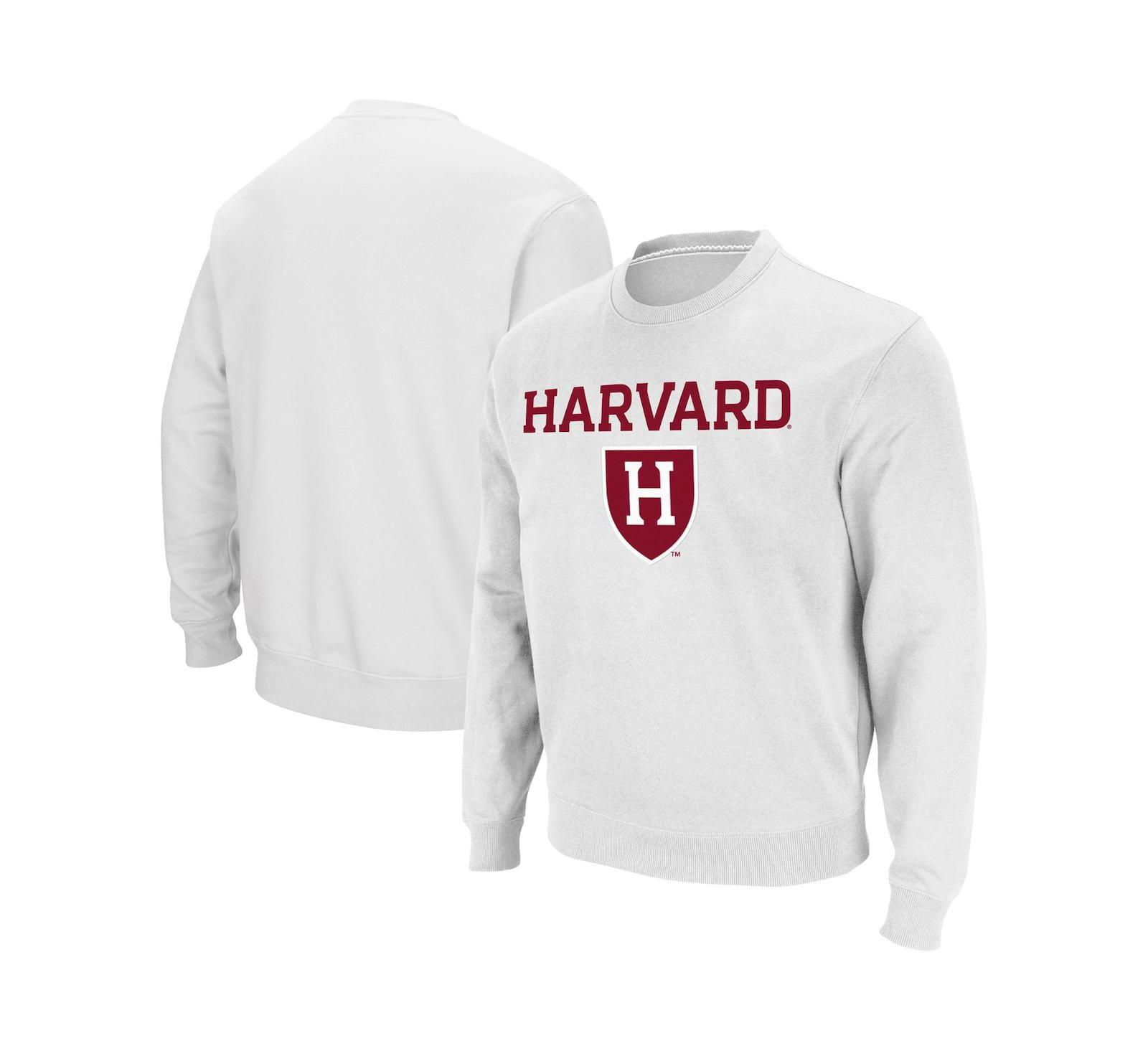 Мужской свитшот Colosseum Harvard Crimson Team Arch & Logo Tackle Twill Pullover