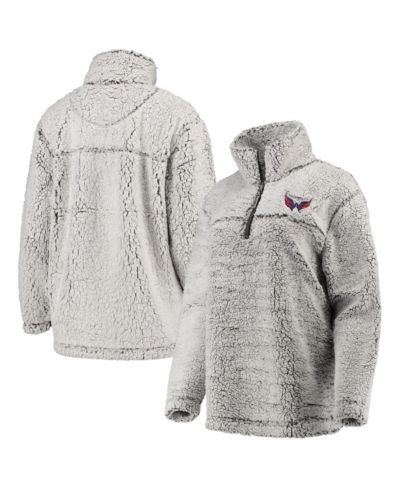 Women's G-III 4Her by Carl Banks Gray Washington Capitals Sherpa Quarter-Zip Pullover Jacket