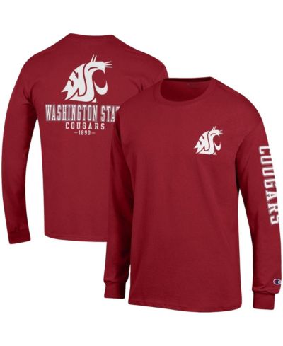 Мужская футболка Champion Washington State Cougars Team Stack Long Sleeve Crimson