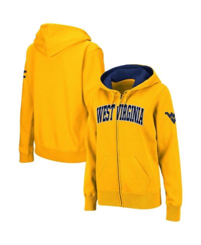 Colosseum Женский худи с молнией West Virginia Mountaineers Arched Name Athletic Gold
