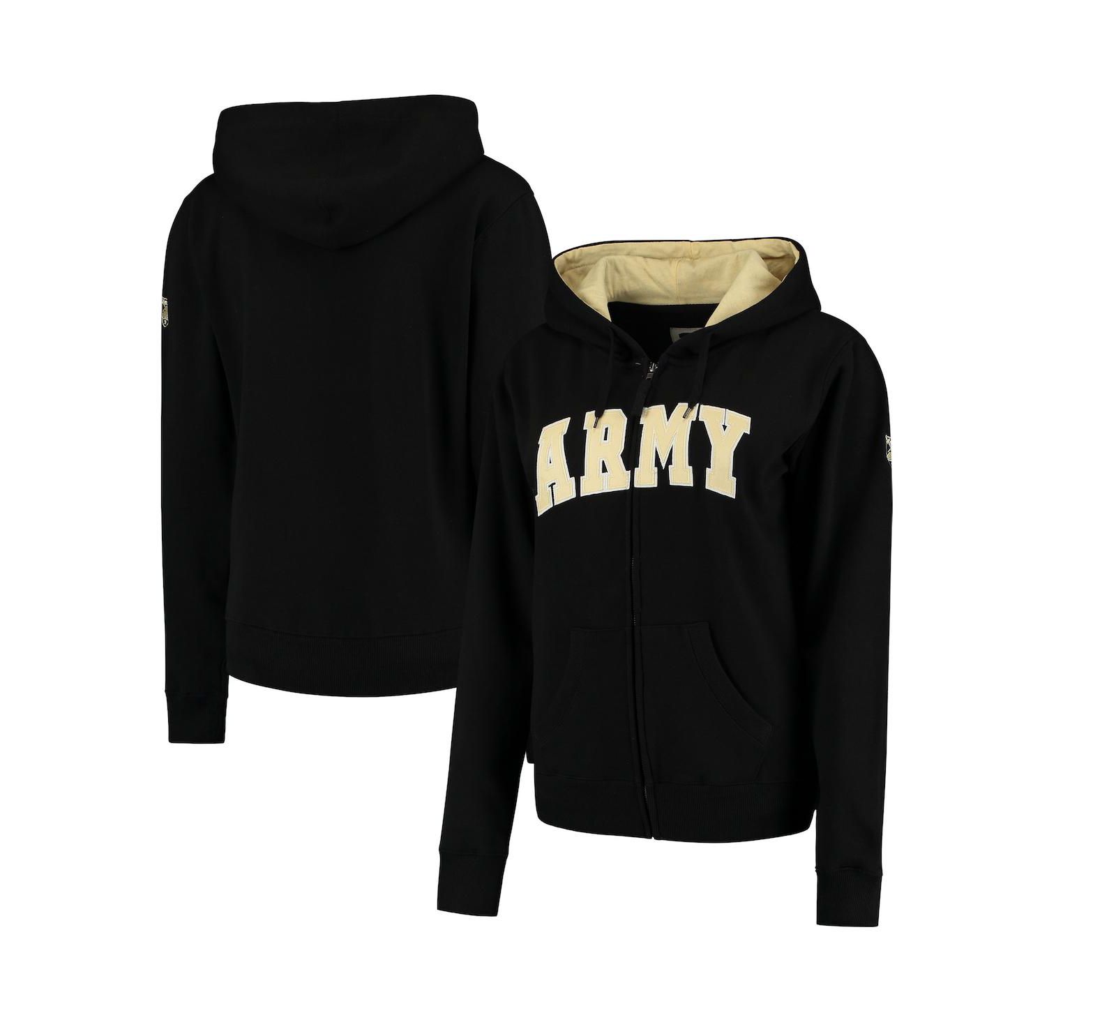 Женская толстовка на молнии Women's Stadium Athletic Black Army Black Knights Helmet Arched Name Full-Zip
