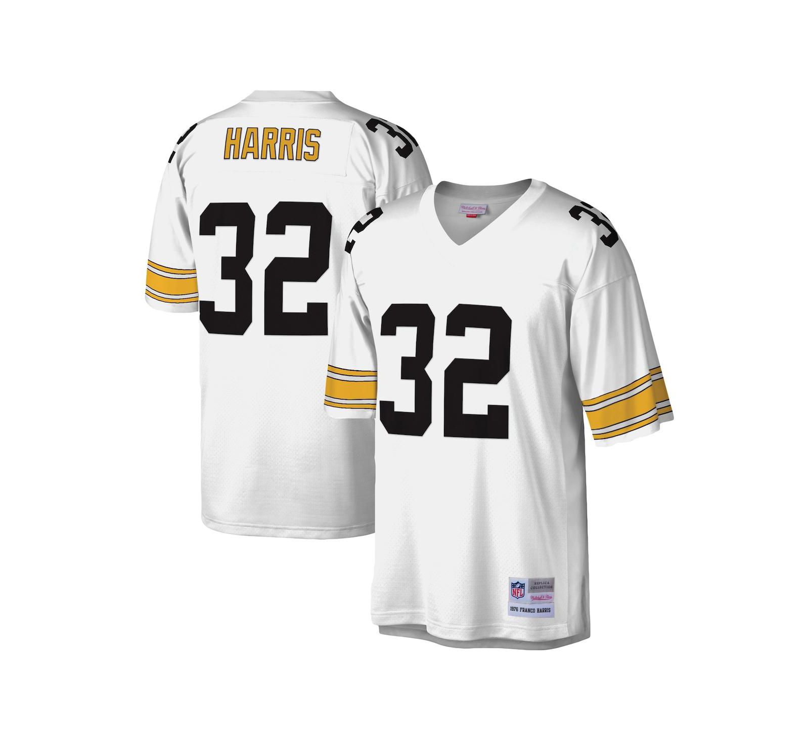 Мужская джерси Mitchell & Ness Franco Harris White Pittsburgh Steelers Legacy Replica
