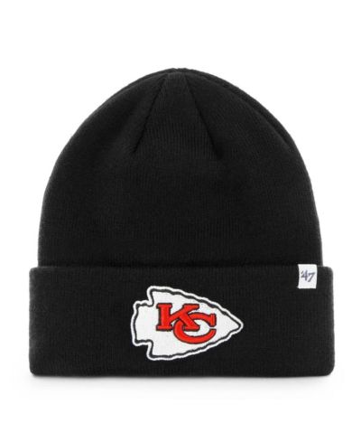 Мужская вязаная шапка '47 Black Kansas City Chiefs Secondary Basic Cuffed Knit