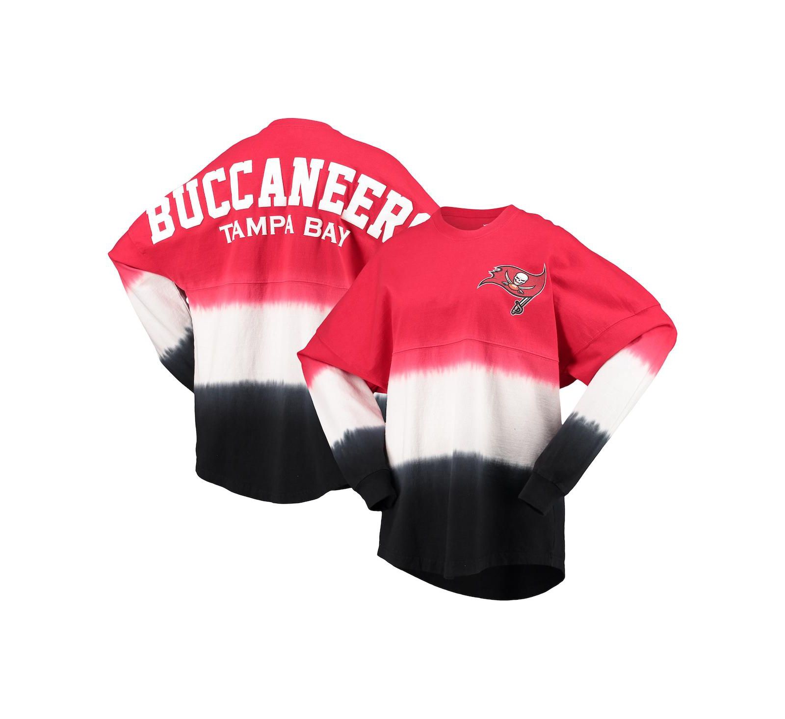 Women's Fanatics Red, Black Tampa Bay Buccaneers Ombre Long Sleeve T-shirt