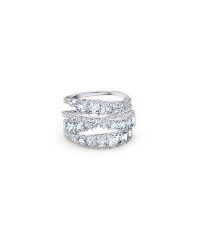 Swarovski Twist Wrap Rhodium Plated Ring