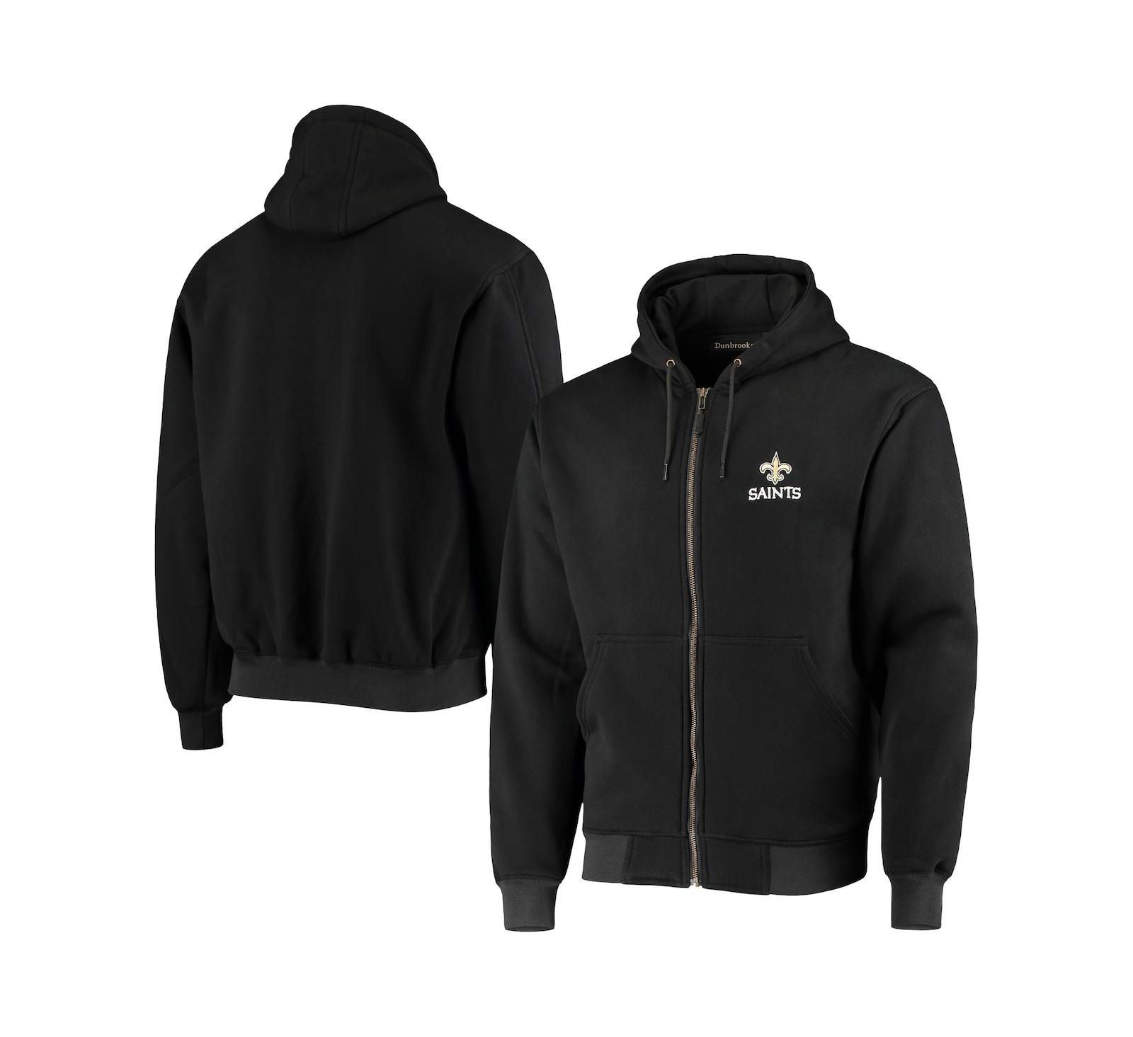 Мужское худи Dunbrooke Black New Orleans Saints Craftsman с термоподкладкой и полной молнией