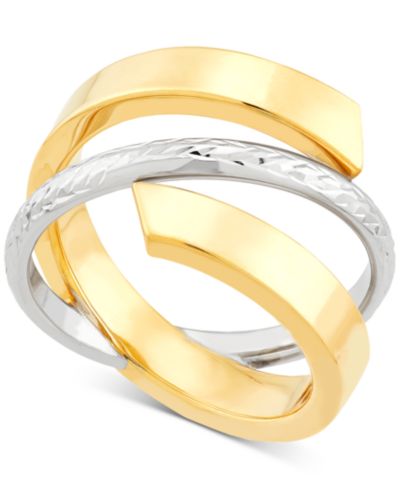 Кольцо Macy's Crisscross Open Style Statement в 10k Two-Tone Gold
