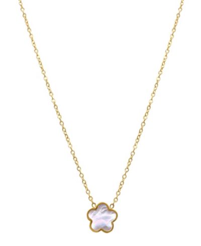 ADORNIA White Mother Of Pearl Clover Necklace