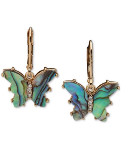 lonna & lilly Серьги-подвески Gold-Tone Pavé & Stone Butterfly