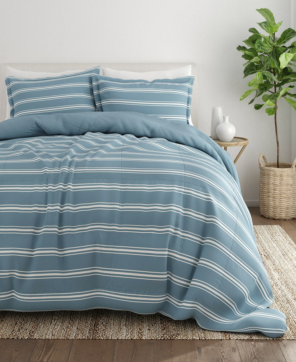 ienjoy Home Ultra Soft Stripe Reversible 3- Pc. Comforter Set, Queen