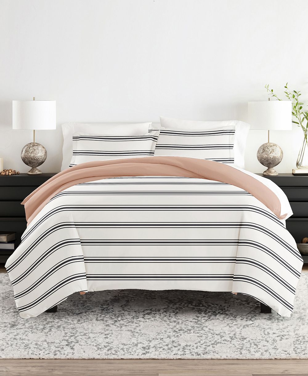 ienjoy Home Utra Soft Reversible 3-Pc. Duvet Cover Set, King/California King