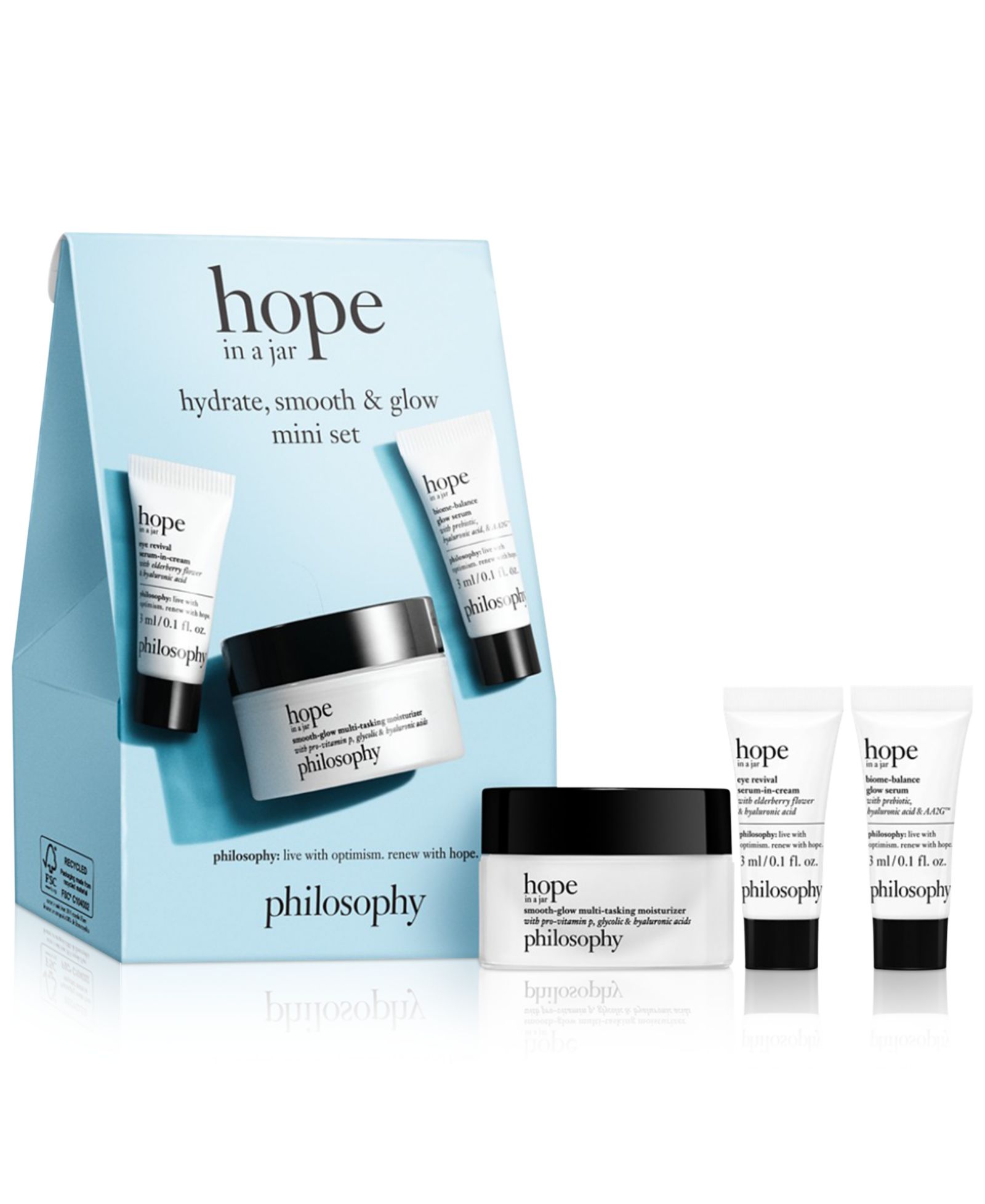 Набор mini philosophy 3-Pc. hope in a jar hydrate, smooth & glow