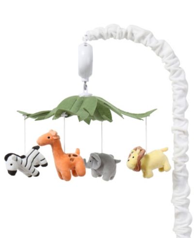 The Peanutshell Safari Animals Musical Crib Mobile for Baby Boys and Girls