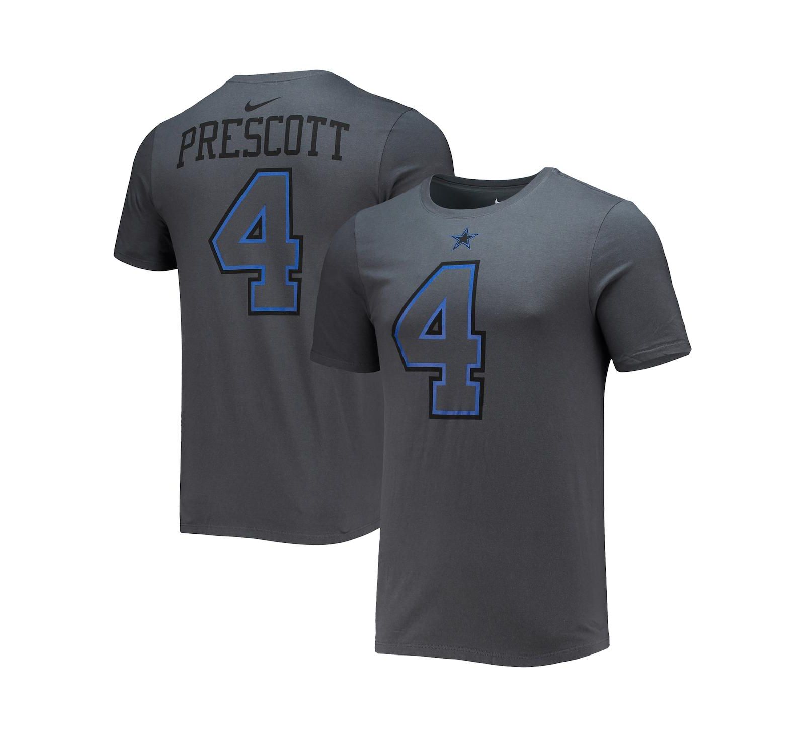 Men's Nike Dak Prescott Black Dallas Cowboys Player Name and Number T-shirt