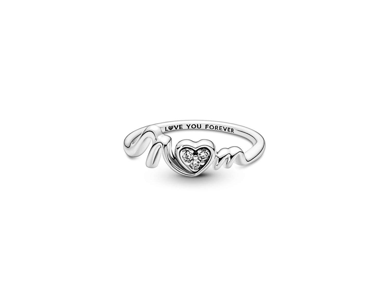 Pandora Cubic Zirconia Moments Mom Pave Heart Ring