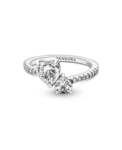 Pandora Cubic Zirconia Timeless Double Heart Sparkling Ring, кольцо