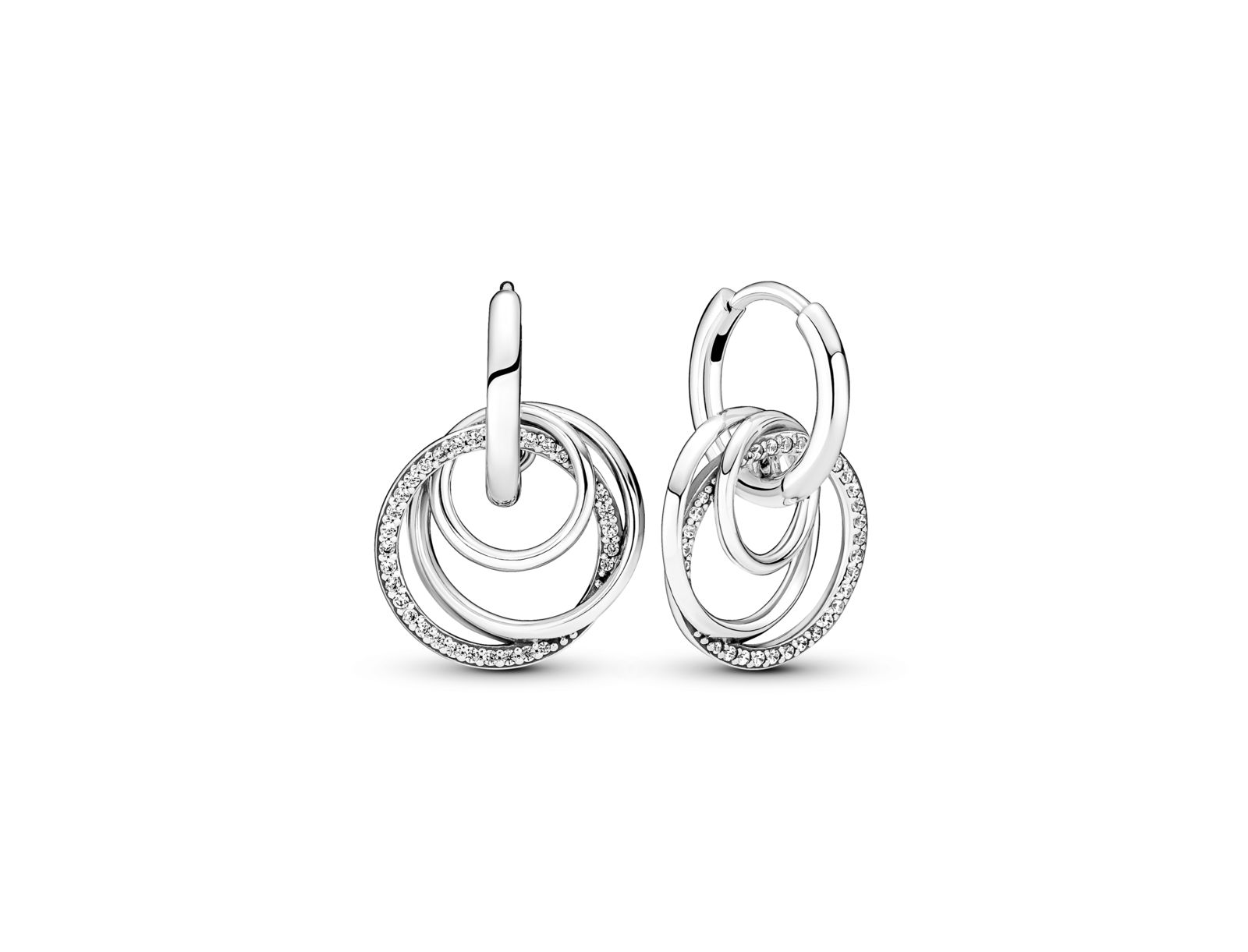 Серьги-кольца Pandora Sterling Silver Family Always Encircled
