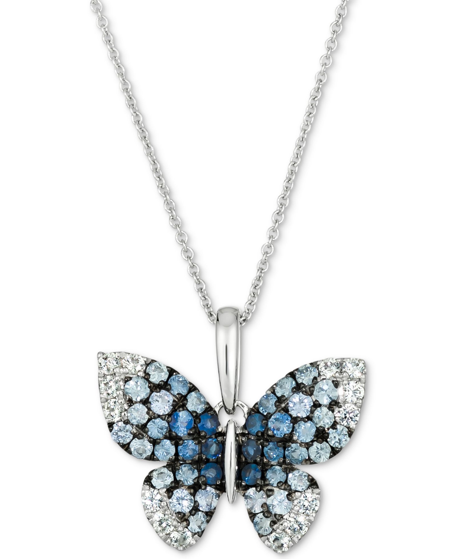 Подвеска-бабочка Le Vian® Denim Ombré & White Sapphire в золоте 14k White Gold, 18" + 2" extender