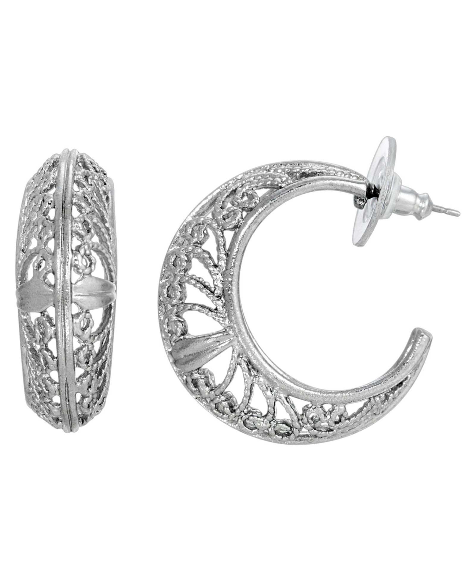 Серьги-кольца 2028 Women's Filigree Hoop Earrings
