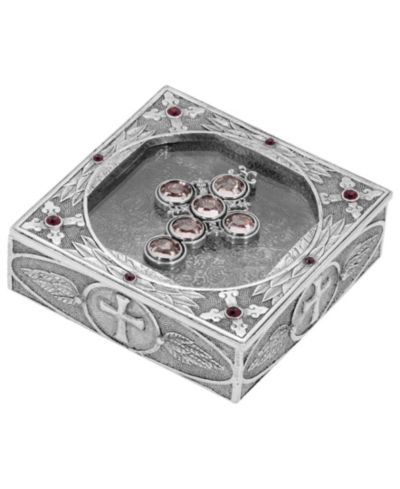2028 Women's Pewter Cross Rosary Box