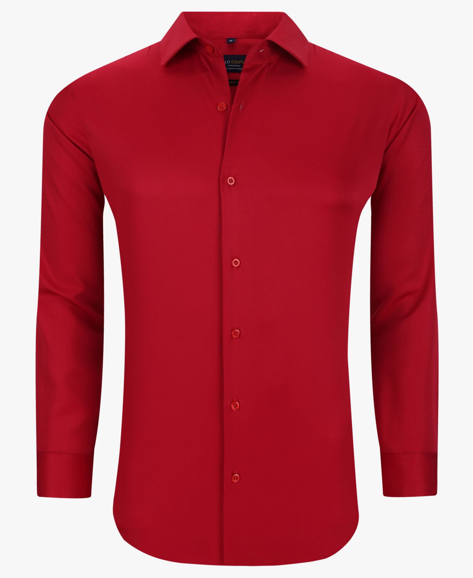 Suslo Couture Men's Solid Slim Fit Wrinkle Free Stretch Long Sleeve Button Down Shirt