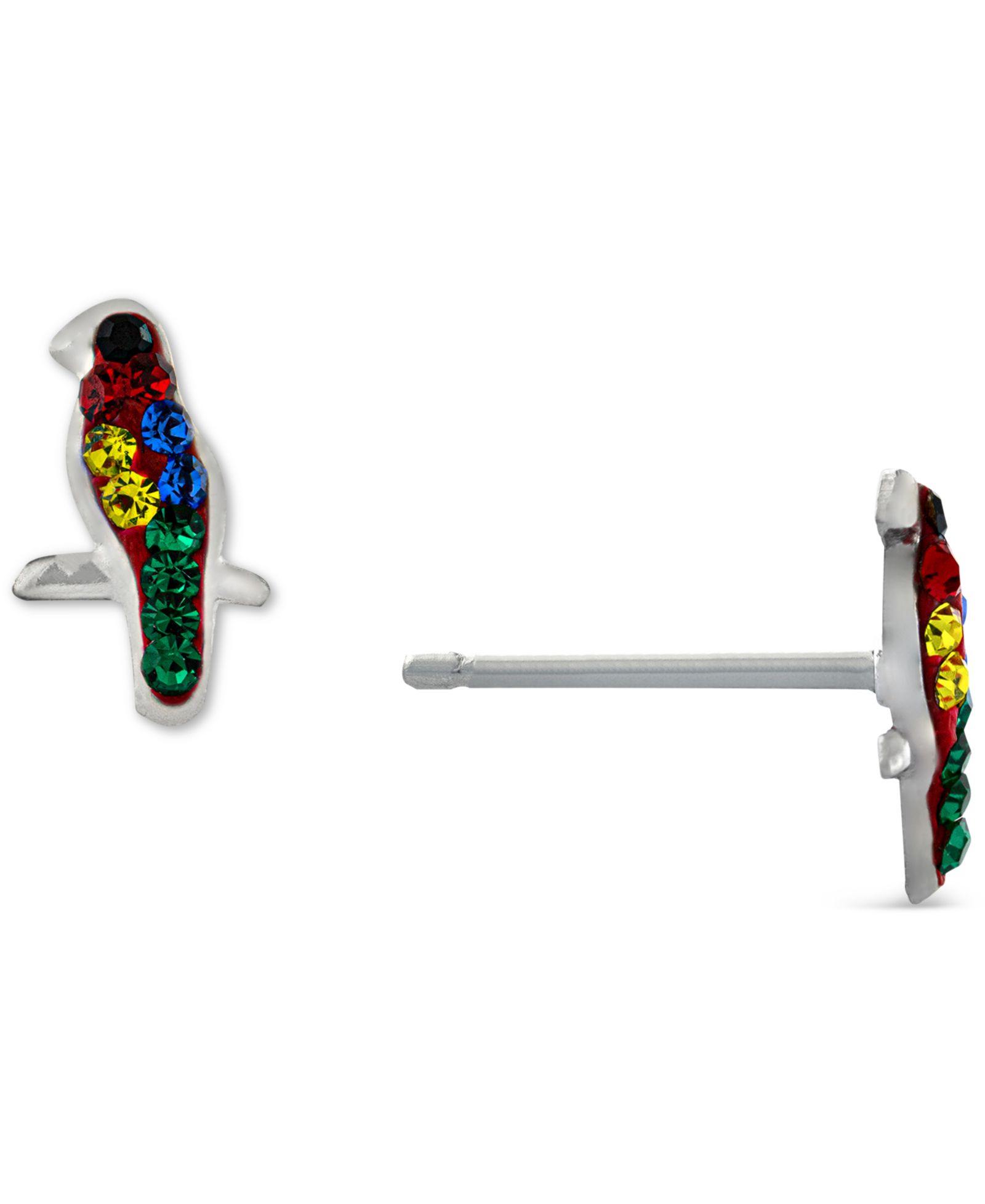 Серьги-гвоздики Giani Bernini Multicolor Crystal Parrot в стерлинговом серебре