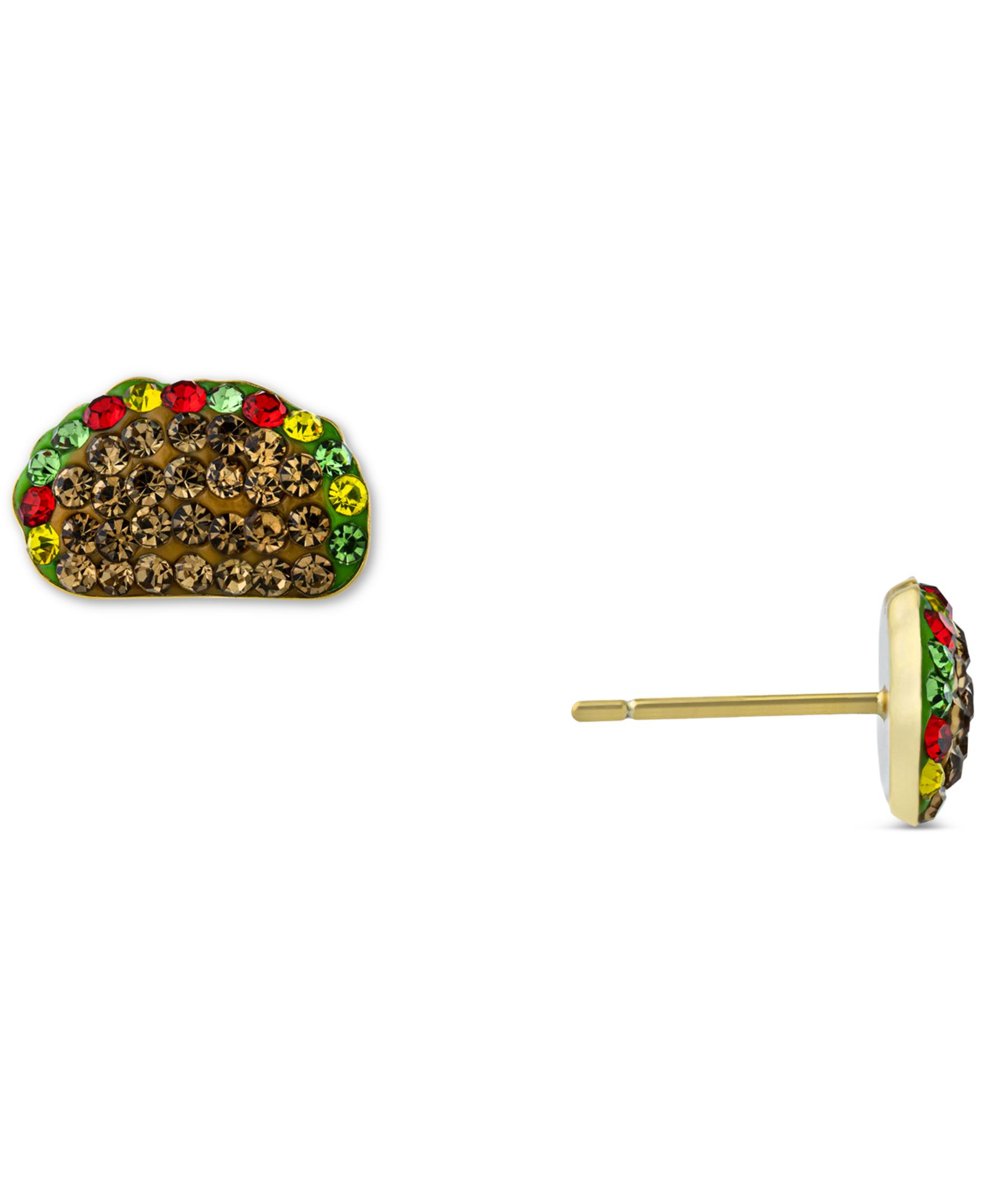 Серьги-гвоздики Giani Bernini Multicolor Crystal Taco, позолоченное серебро 18k