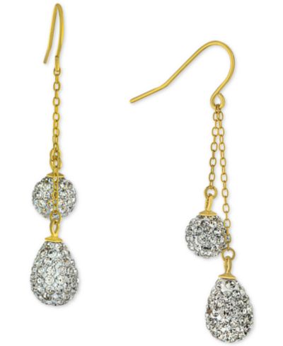 Giani Bernini Crystal серьги с двойной цепочкой