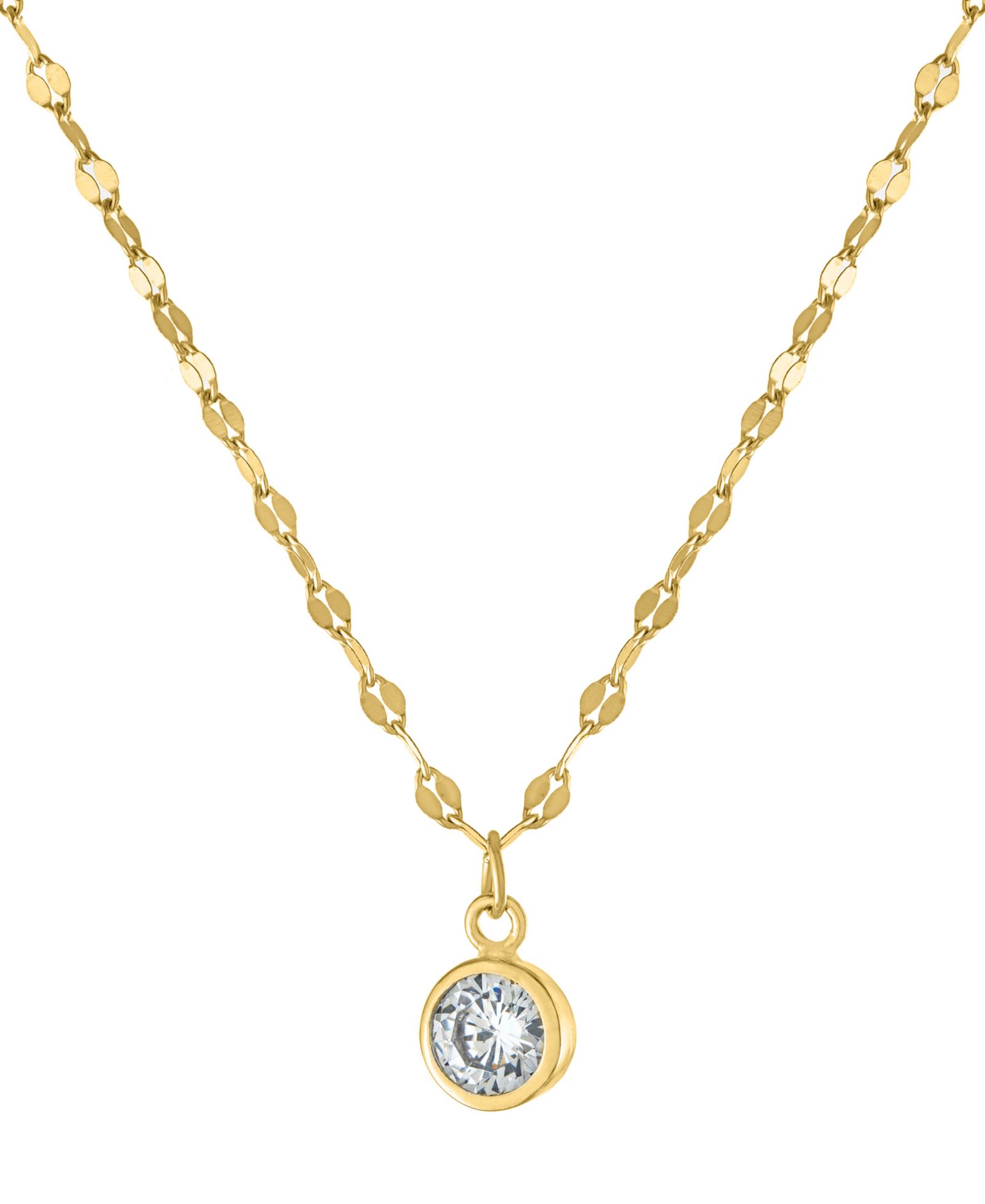 Giani Bernini кулон Cubic Zirconia Bezel Solitaire 18k Gold-Plated Sterling Silver