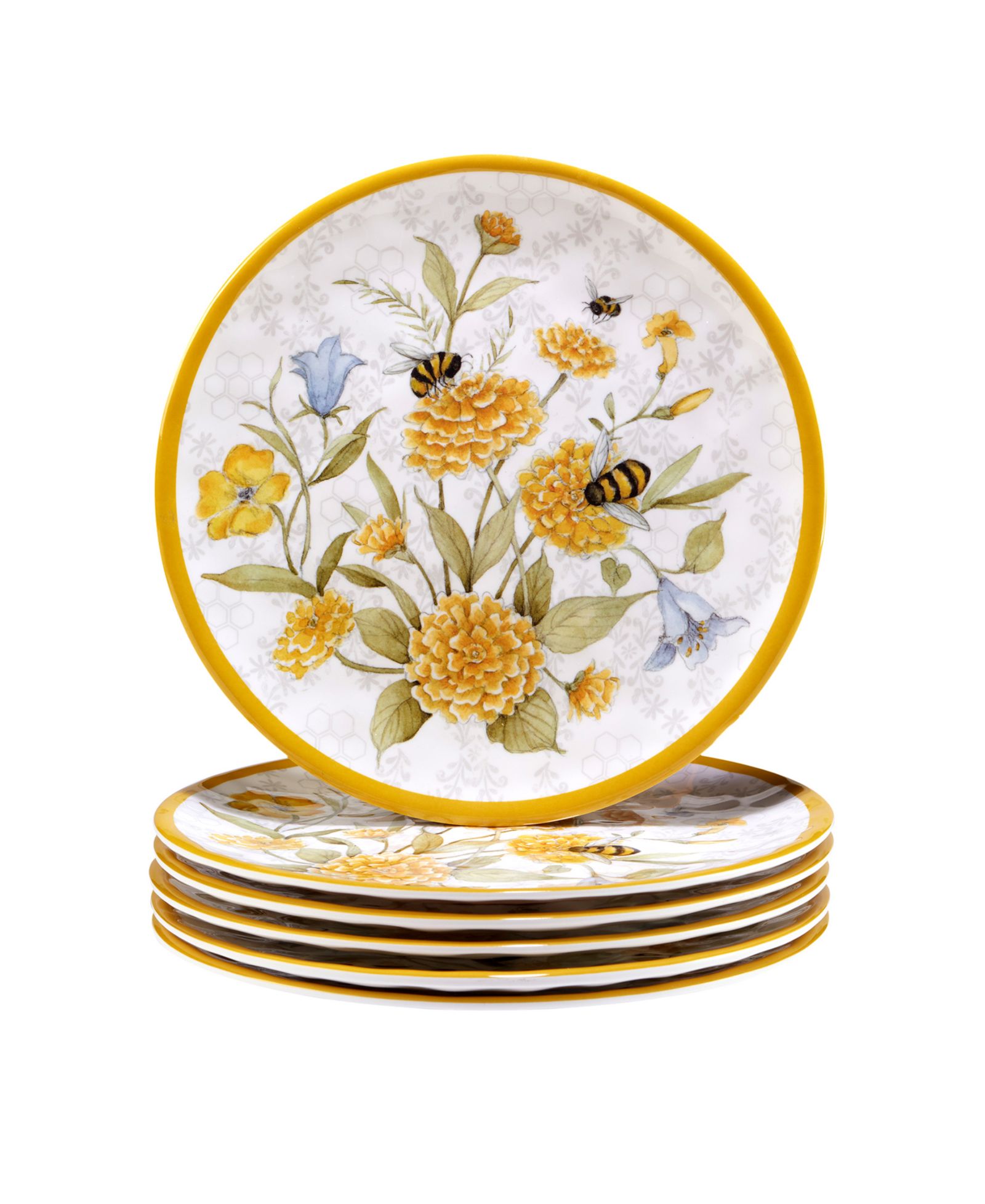 Certified International Меламиновые тарелки Bee Sweet, комплект из 6 шт.
