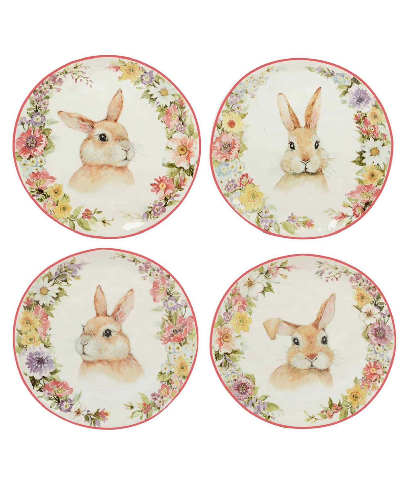 Certified International Easter Garden Assorted Dessert Plates, Set of 4