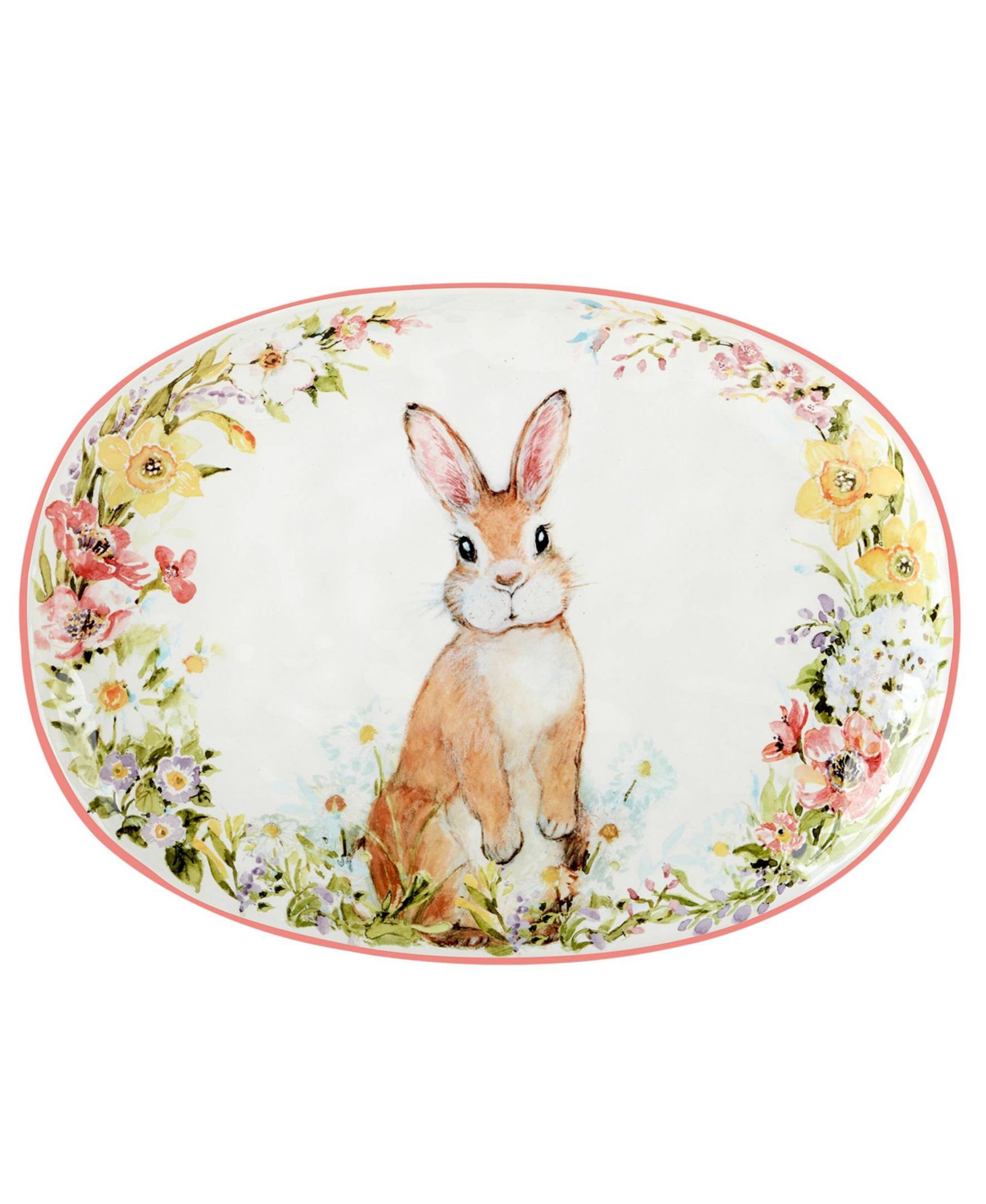 Certified International Easter Garden Oval Serving Platter, 17" x 12.5"