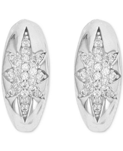 Серьги-кольца Cubic Zirconia Small Huggie Hoop в стерлинговом серебре, 0.57"