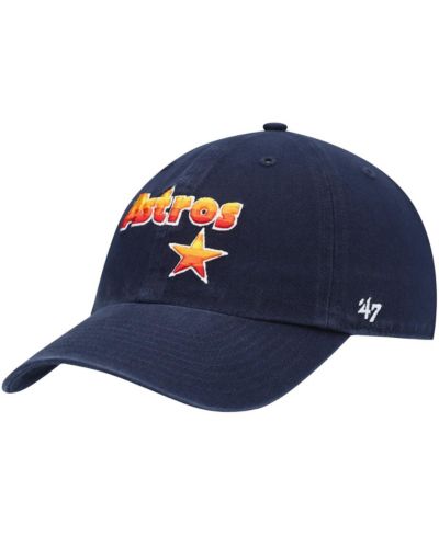Men's Navy Houston Astros Logo Cooperstown Collection Clean Up Adjustable Hat