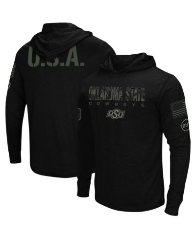 Men's Black Oklahoma State Cowboys OHT Military-Inspired Appreciation Hoodie Long Sleeve T-shirt