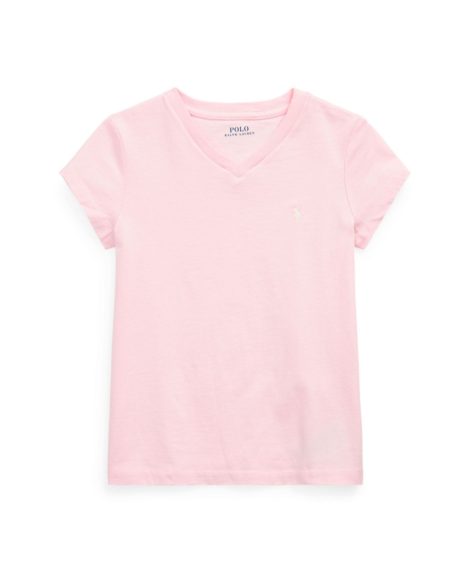 Детская футболка Polo Ralph Lauren Toddler and Little Girls Short Sleeve Cotton Jersey V-Neck