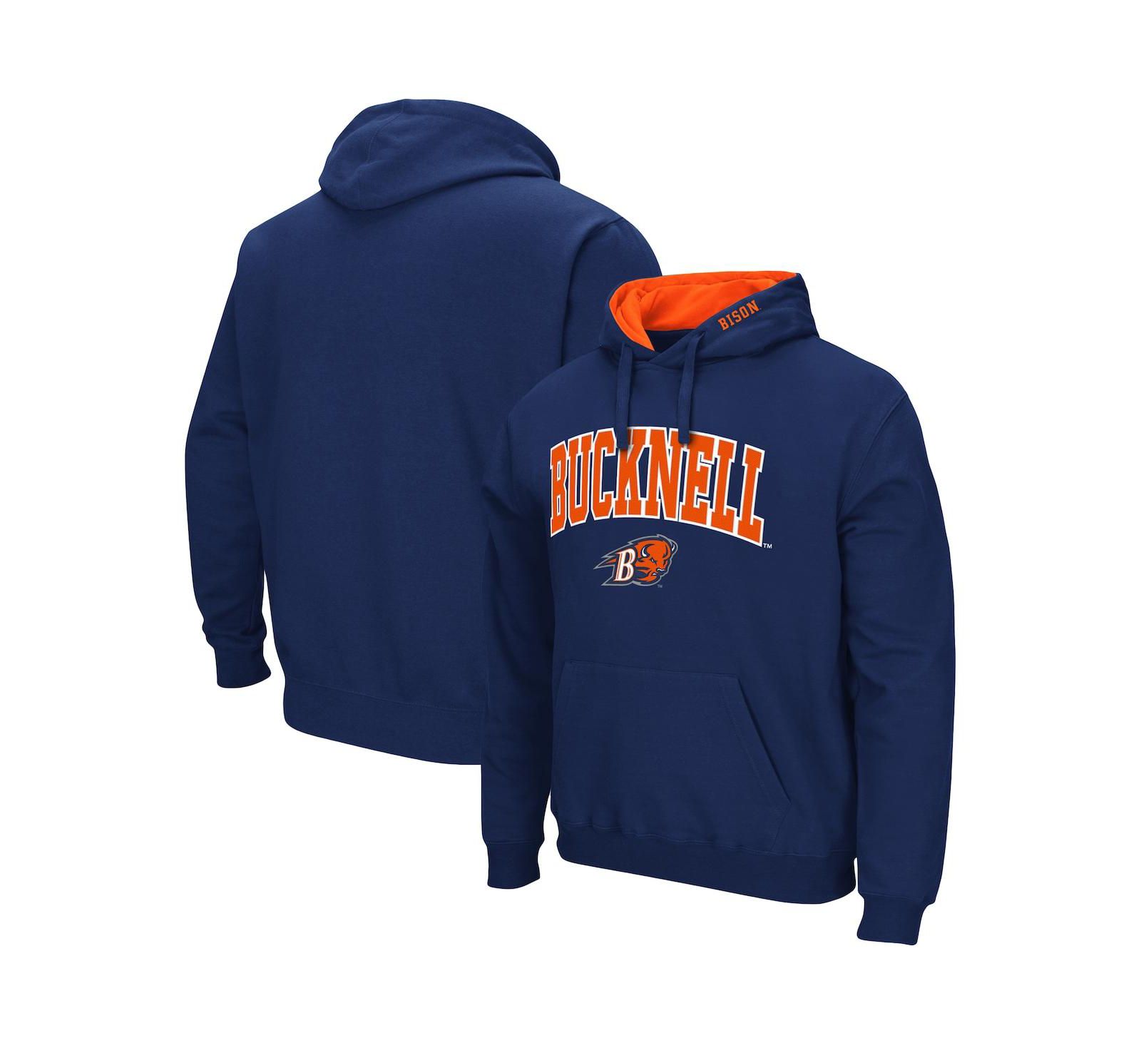 Men's Colosseum Bucknell Bison Arch and Logo Pullover Hoodie
