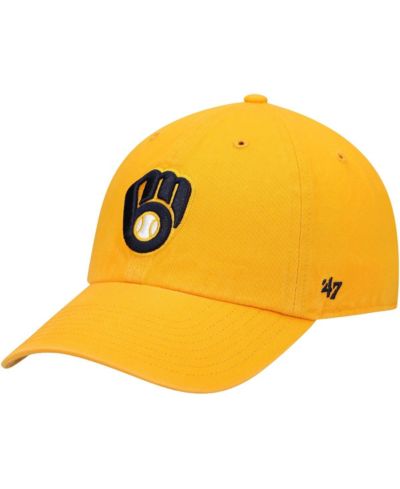 Мужская регулируемая золотая бейсболка Milwaukee Brewers Clean Up, бренд '47