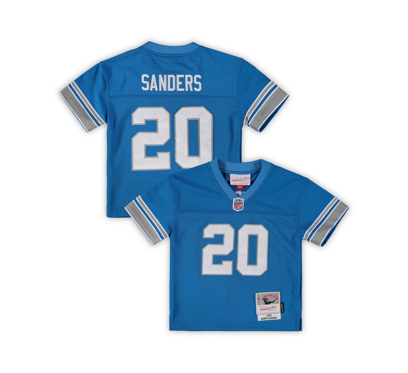 Детская джерси Mitchell & Ness Barry Sanders Blue Detroit Lions 1996 Retired Legacy