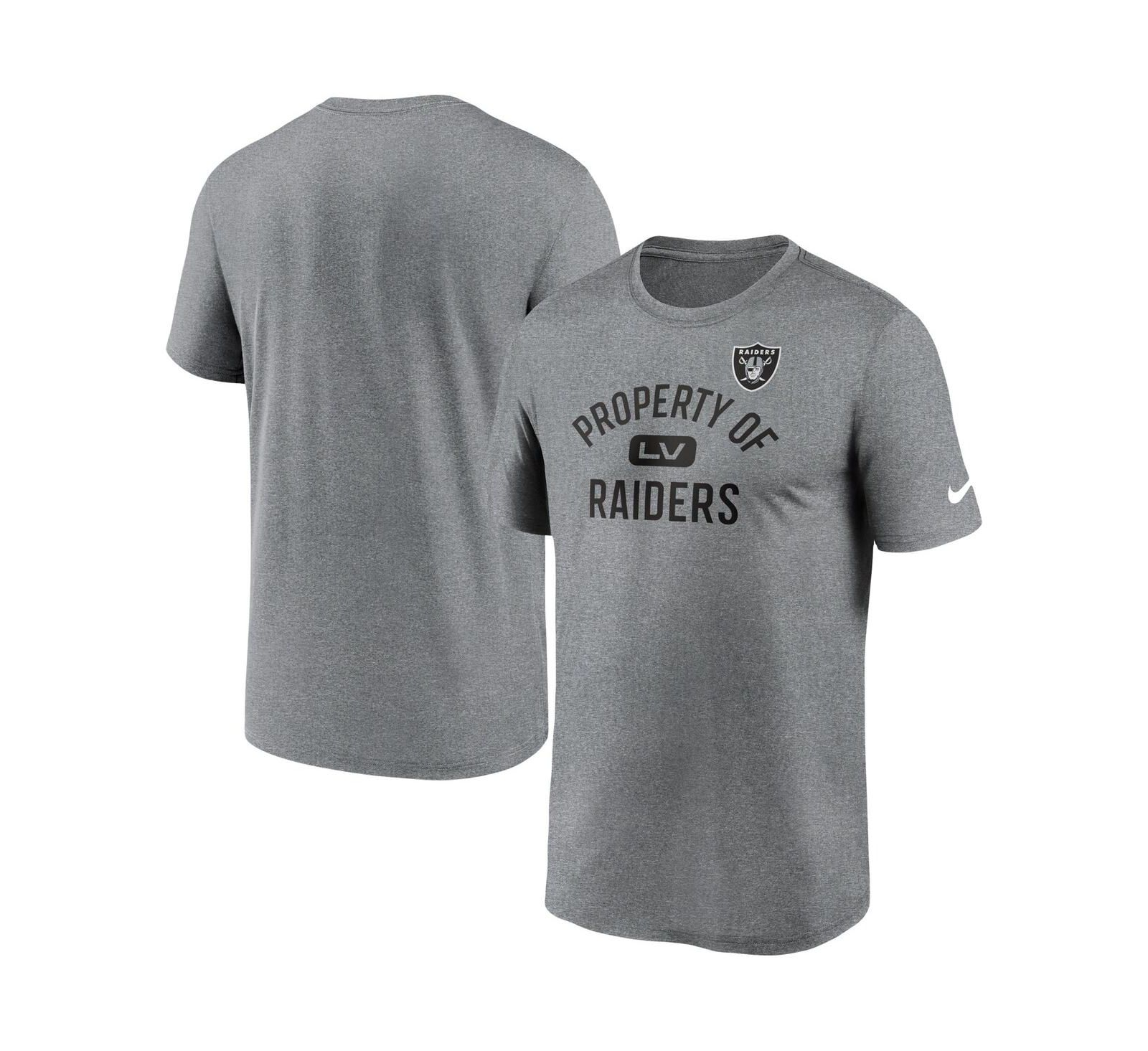 Мужская футболка Nike Las Vegas Raiders Property Of Legend Performance в цвете Heathered Charcoal