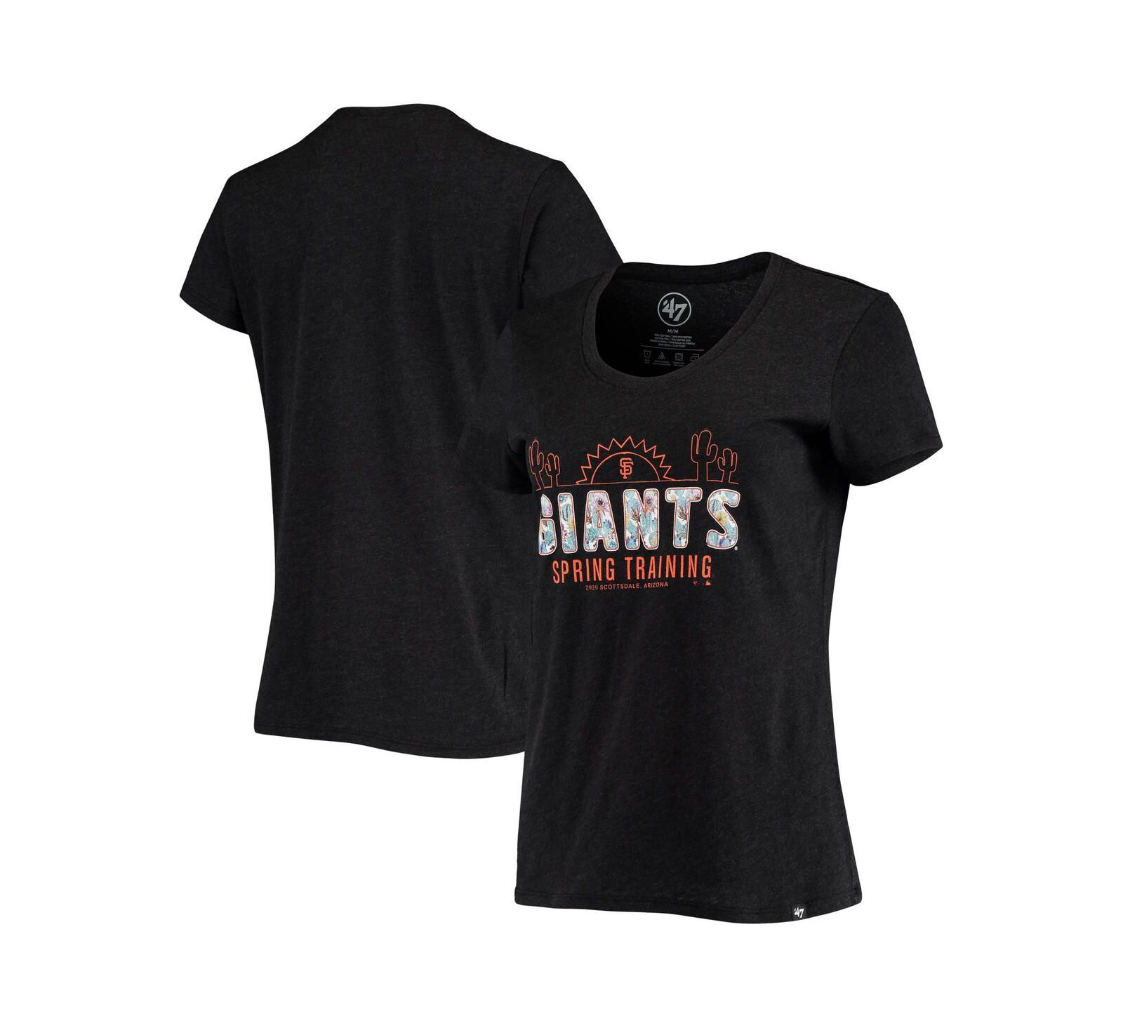 Women's '47 Brand Black San Francisco Giants Spring Training Floral Fill Club T-shirt