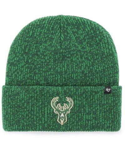 Мужская вязаная шапка '47 Milwaukee Bucks Brain Freeze, темно-зеленая