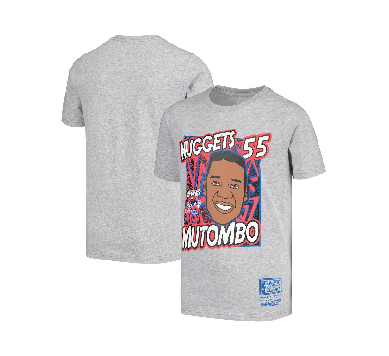 Детская футболка Mitchell & Ness Dikembe Mutombo Gray Denver Nuggets Hardwood Classics King of the Court Player