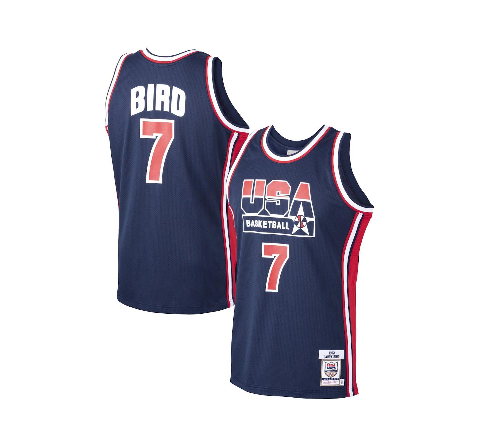Мужская джерси Mitchell & Ness Larry Bird Navy USA Basketball Home 1992 Dream Team Authentic
