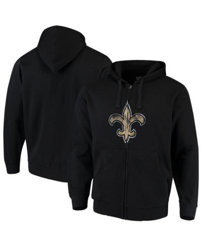 Men's G-III Sports By Carl Banks Black New Orleans Saints Primary Logo Full-Zip Hoodie